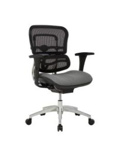 WorkPro 12000 Series Ergonomic Mesh/Premium Fabric Mid-Back Chair, Black/Gray