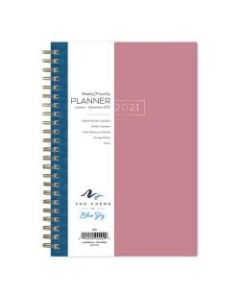 Blue Sky Yao Cheng Weekly/Monthly Planner, 8in x 5in, Indigo Floral, January To December 2021, 124069
