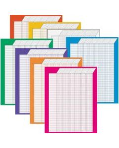 Trend Vertical Incentive Charts, Assorted Colors, Pack Of 8