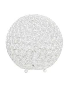 Elegant Designs Crystal Ball Table Lamp, 10inH, White