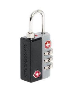 SwissGear Deluxe TSA Combination Lock - Black - 3 Digit - Plastic, Steel - Black