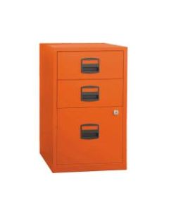 Bisley 14-13/16inD Vertical 3-Drawer Under-Desk Storage Cabinet, Metal, Orange