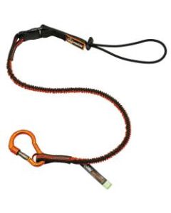 Ergodyne Squids 3102F(x) Detachable Single-Carabiner Tool Lanyards, 5 Lb, 48in, Orange/Gray, Pack Of 6 Lanyards