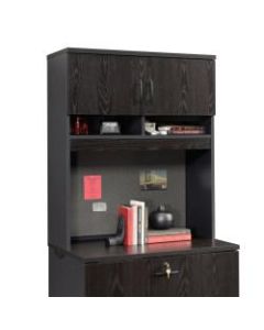 Sauder Via Lateral File Hutch, Bourbon Oak/Soft Black