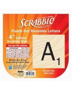 Eureka Reusable Punch-Out Deco Letters, 4in, Scrabble Letters, Pack Of 96