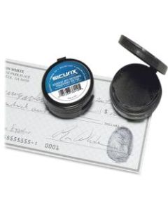 SICURIX Adhesive Fingerprint Ink Pads - 12 / Carton - 0.5in Height x 1.5in Width x 1.5in Depth - Black Ink - Black