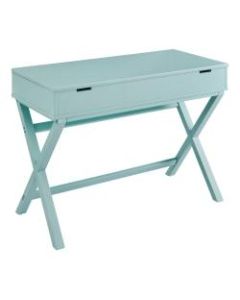 Linon Lacey 42inW Lift-Top Desk, Turquoise
