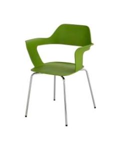 Safco Bandi Shell Stacking Chairs, Green/Silver, Set Of 2