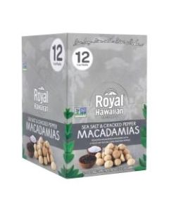 Royal Hawaiian Sea Salt & Cracked Pepper Macadamia Nuts, 1 Oz, Box Of 12 Packs