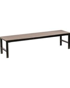 Lorell Faux Wood Outdoor Bench, Charcoal/Black