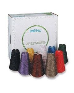 Pacon Trait-tex 4-Ply Double-Weight Glitter Yarn Cones, 8 Oz, 315 Yds, Assorted Colors, Pack Of 9 Cones