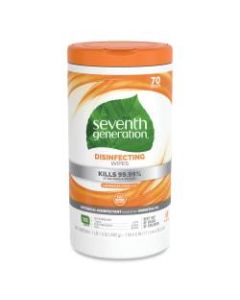 Seventh Generation Disinfectant Wipes, Lemongrass Citrus, Container Of 70 Wipes