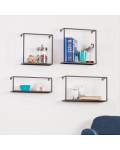 Holly & Martin Zyther Metal Shelves, Antique Black, Pack Of 4