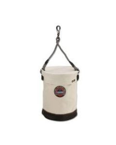 Ergodyne Arsenal 5740T Leather-Bottom Bucket With Swivel Clip And Top, 17in x 12-1/2in, White