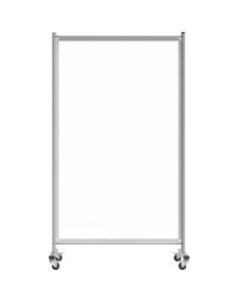 LUX Reclaim Acrylic Mobile Room Divider/Sneeze Guard, 75in x 43in, Clear/Silver