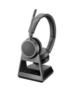 Plantronics Voyager 4220 Office, 2-Way Base, USB-C - Stereo - Wireless - Bluetooth - 300 ft - 32 Ohm - 20 Hz - 20 kHz - Over-the-head - Binaural - Supra-aural - MEMS Technology, Uni-directional, Noise Cancelling Microphone
