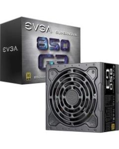 EVGA SuperNOVA 850 G3 Power Supply - Internal - 120 V AC, 230 V AC Input - 3.3 V DC @ 24 A, 5 V DC @ 24 A, 12 V DC @ 70.8 A, 5 V DC @ 3 A, -12 V DC @ 500 mA Output - 850 W - 1 +12V Rails - 1 Fan(s)