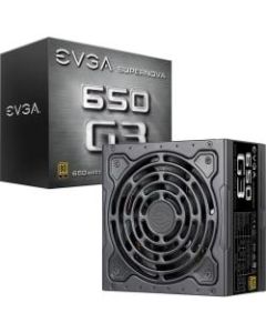 EVGA SuperNOVA 650 G3 Power Supply - Internal - 120 V AC, 230 V AC Input - 3.3 V DC @ 24 A, 5 V DC @ 22 A, 12 V DC @ 54.1 A, 5 V DC @ 3 A, -12 V DC @ 500 mA Output - 650 W - 1 +12V Rails - 1 Fan(s)