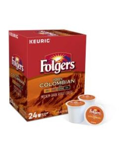 Folgers Gourmet Selections Single-Serve Coffee K-Cup, Colombian Roast, Carton Of 24