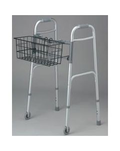 Medline 2-Button Walker Baskets, 5 1/2in x 16in x 7in, Black, Case Of 2