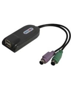 Tripp Lite Minicom PS/2 to USB Converter for KVM Switch / Extender TAA GSA - USB/(PS/2) for KVM Switch, Keyboard/Mouse, Desktop Computer - 2 x Type A Female USB - 2 x Mini-DIN (PS/2) Male Keyboard/Mouse - Black"