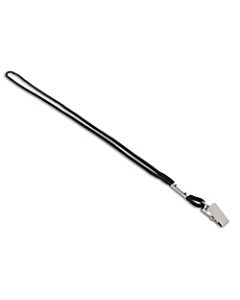 Office Depot Brand Lanyards With Alligator Clips, Black, Pack Of 12