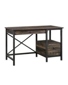 Sauder Steel River 48inW Office Desk, Carbon Oak