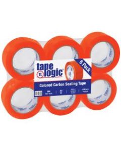 Tape Logic Carton-Sealing Tape, 3in Core, 2in x 110 Yd, Orange, Pack Of 6