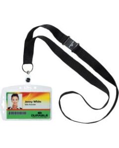 Durable Safety Lanyard Shell-Style ID Card Holders, Clear, Box Of 10