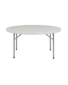 National Public Seating Blow-Molded Folding Table, Round, 60inW x 60inD, Light Gray/Gray