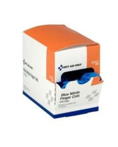First Aid Only Nitrile Finger Cots, 1in x 3in, Blue, Box Of 144 Cots