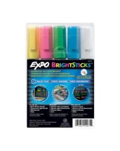 EXPO Bright Sticks Wet-Erase Fluorescent Markers, Assorted Colors, Pack Of 5