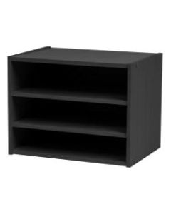 IRIS TACHI 12inH Modular Organizer Box With Adjustable Shelves, Black