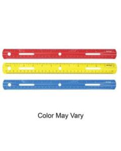 Westcott 12in Plastic Ruler - 12in Length - 1/16 Graduations - Imperial, Metric Measuring System - Plastic - 1 Each - Assorted