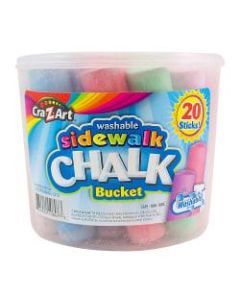 Cra-Z-Art Sidewalk Chalk, Assorted Colors, Bucket Of 20 Pieces
