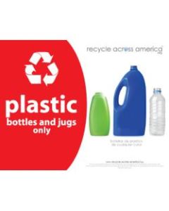 Recycle Across America Plastics Standardized Recycling Label, PLAS-8511, 8 1/2in x 11in, Red