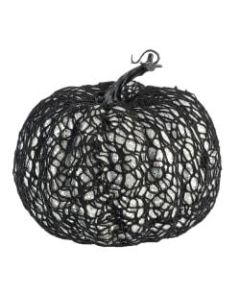 Amscan Halloween Web Pumpkin, 7inH x 7-1/2inW x 7-1/2inD, Black