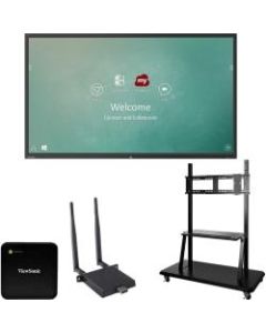 ViewSonic ViewBoard IFP9850 Chrome Bundle 2 - 98in Diagonal Class (97.5in viewable) LED display - interactive - with optional slot-in PC capability and touchscreen (multi touch) - 4K UHD (2160p) 3840 x 2160