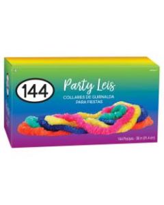 Amscan Summer Luau Poly Leis, Multicolor, Box Of 144 Leis