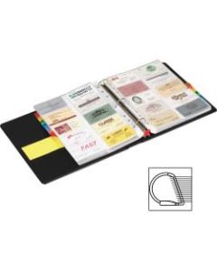 Cardinal EasyOpen Card File Binder - 350 Capacity - 8.50in Width x 11in Length - 3-ring Binding - Refillable - Black Vinyl Cover