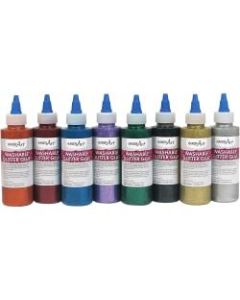 Handy Art Washable Glitter Glue - Project, Decoration, Card, Craft, Fabric - 8 / Set - Assorted