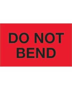 Tape Logic Preprinted Shipping Labels, DL1087, Do Not Bend, Rectangle, 3in x 5in, Fluorescent Red, Roll Of 500