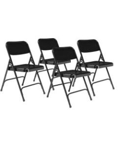 National Public Seating Series 200 Folding Chairs, Black, Set Of 4 Chairs