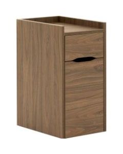 Allermuir Crate 18inD Vertical 2-Drawer Mobile Closed Storage Co-Pedestal File Cabinet, Walnut