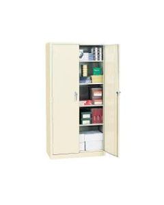 Alera Steel Storage Cabinet, 5 Adjustable Shelves, 72inH, Putty