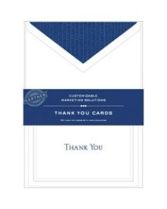 Gartner Studios Thank You Cards, 5 1/4in x 3 3/4in, White With Blue Accents, Pack Of 20