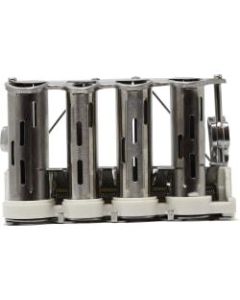 Nadex Coins 4 Barrel Steel Coin Dispenser Money Changer with Belt Clips - Silver