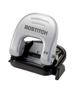 Bostitch EZ Squeeze Two-Hole Punch, 20 Sheet Capacity, Black/Gray