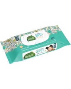 Seventh Generation Free & Clear Baby Wipes, Unscented, White, 64 Wipes Per Pack, Carton Of 12 Packs