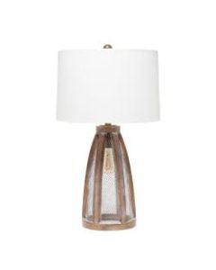 Lalia Home Wooded Arch Farmhouse Table Lamp, 29-1/2inH, White Shade/Old Wood Base